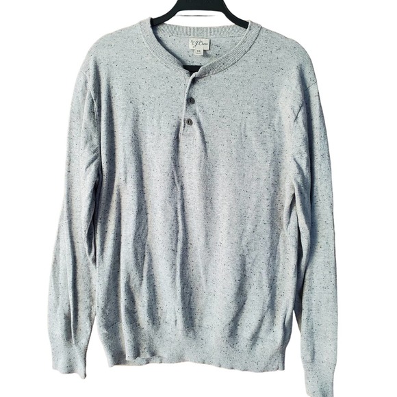 Re-Imagined J. Crew Mens Donegal Tweed Silk Blend Long Sleeve Henley Sweater XL - Picture 1 of 10